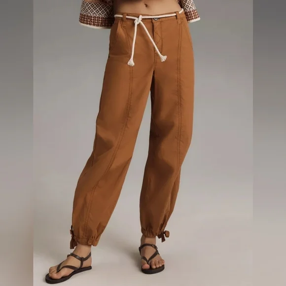 Pilcro Anthropologie Women's Tactical Utility Pants, Multiple Pockets, Brown - Picture 1 of 16